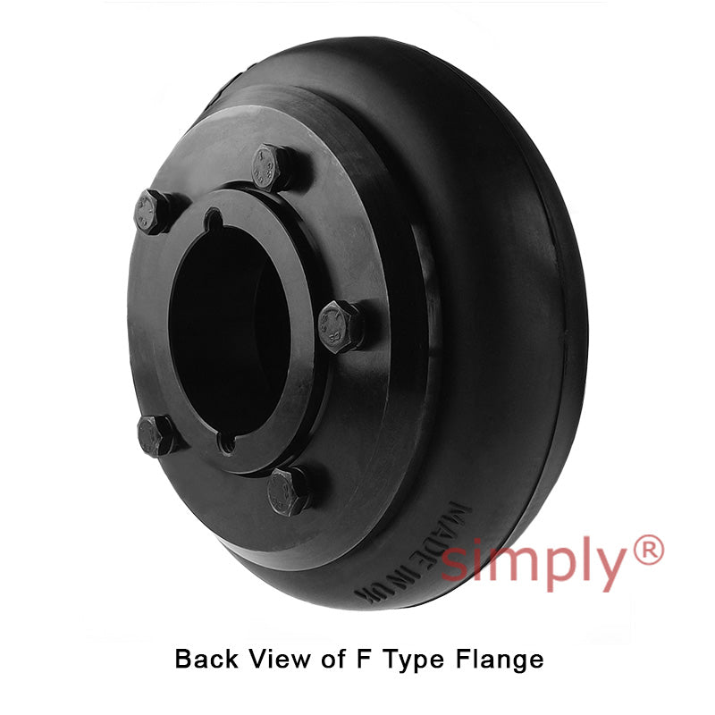 Major Branded F60F/F60F Inner Facing Taper Bores Type Tyre Drive Coupling Assembly with Fire Resistant Antistatic (F.R.A.S) Tyre