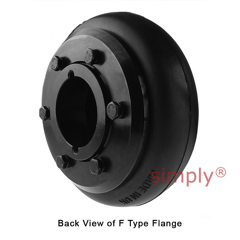 Major Branded F80F/F80B Inner Facing Taper Bore/Pilot Bored Tyre Drive Coupling Assembly with Fire Resistant Antistatic (F.R.A.S) Tyre