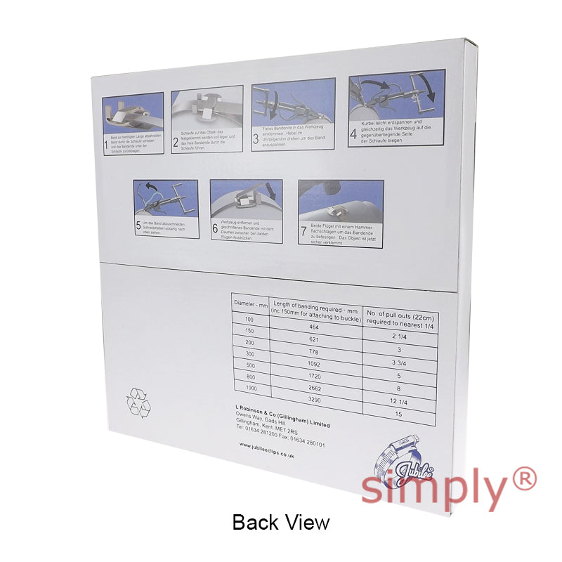 FB19B 304 Stainless Steel Jubilee Flexiband Width 19mm / 3/4 inch Length 30m Roll ONLY