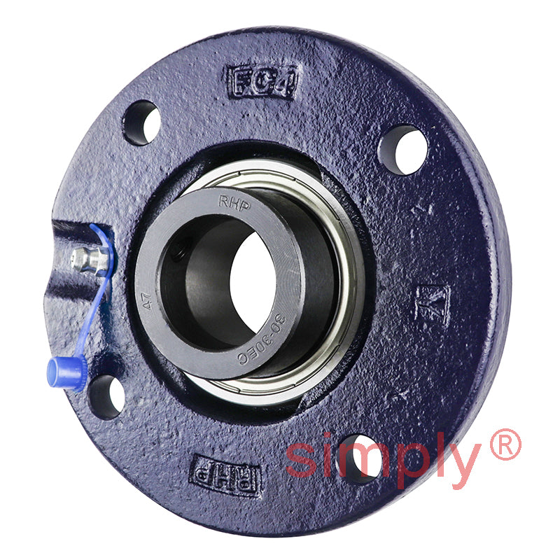 RHP FC30EC-RHP Four Bolt Round Cast Iron Flanged Bearing Unit and 30mm Insert