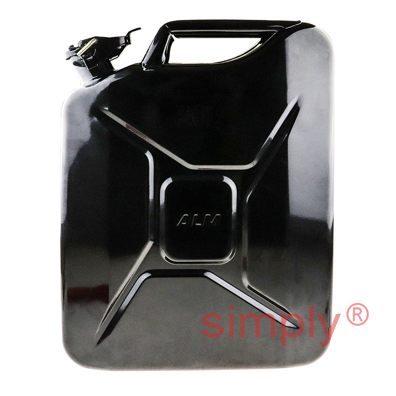 FCB20 Rugged Heavy Duty Metal Fuel Can 20L Black for Petrol Diesel Oil Kerosene Paraffin Gasoline etc