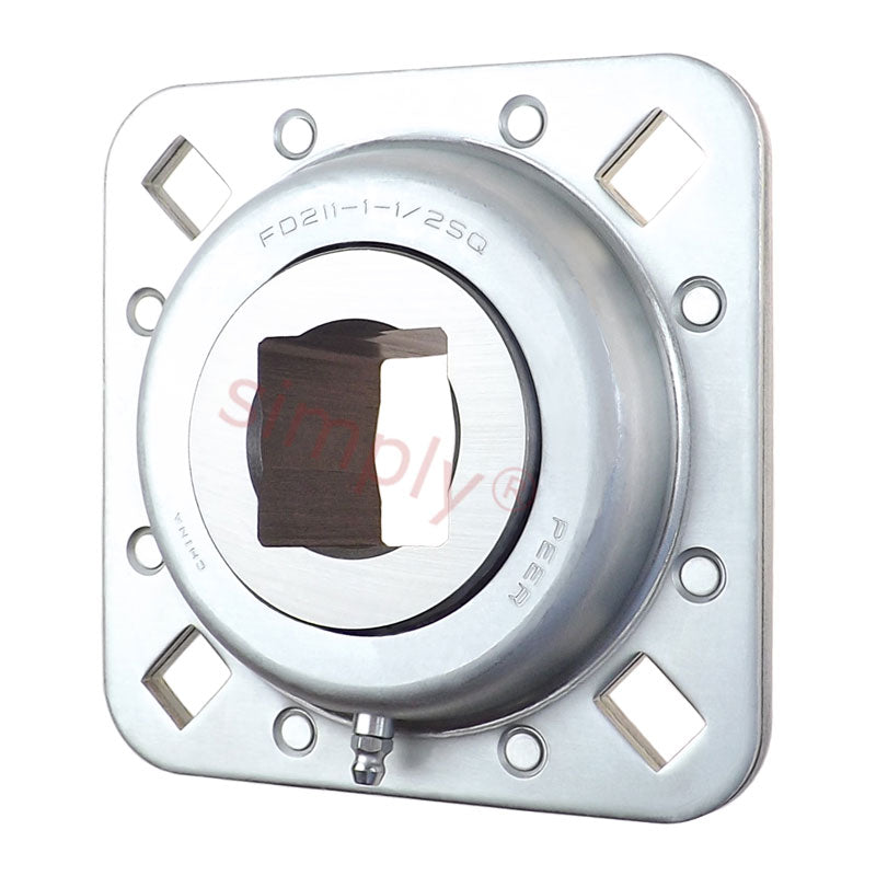 Major Branded FD211112SQ Seedbed Finisher Square Bore Relubricatable Flanged Disc with Bolt Slots 1.531x5.5x2 inch