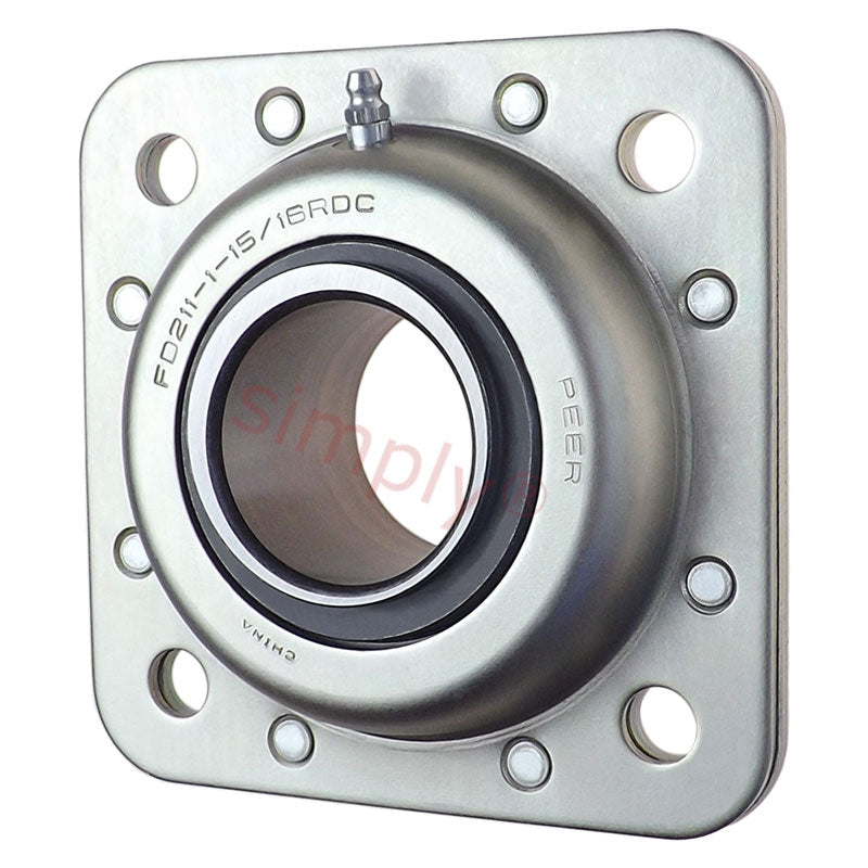 Major Branded FD21111516RDC Seedbed Finisher Can Be Used with Locking Cam Round Bore Relubricatable Flanged Disc with Bolt Holes 1.938x5.5x2.125 inch