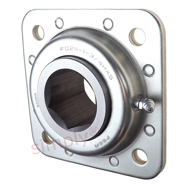 Major Branded FD211134HX Seedbed Finisher Hex Bore Relubricatable Flanged Disc with Bolt Holes 1.78x5.5x2.1875 inch