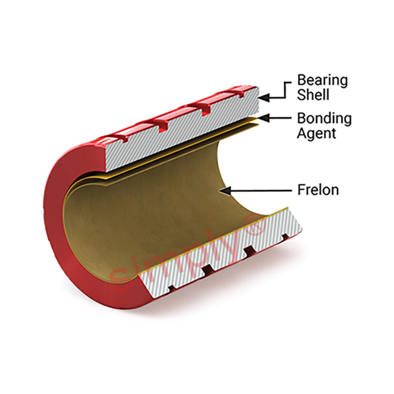 PBC FLN 64 Imperial Open Precision Linear Plain Bearings with Frelon Gold 4x6x8 inch (Allow 2-3 Days)