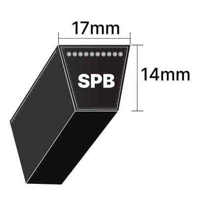 FSPB2240 SPB Section Anti Static Fire Resistant Wrapped V-Belt 17x14mm