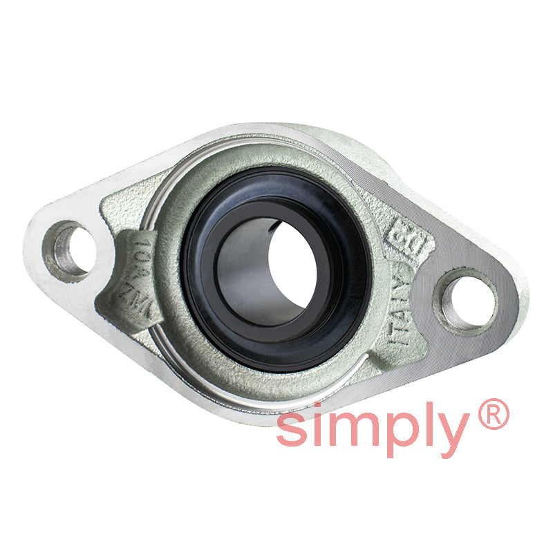 SKF FYT25TFVA201 Y Bearing Two Bolt Oval High Temperature Flange Unit Housing with Steel Cage Insert for Metric Shaft 25mm