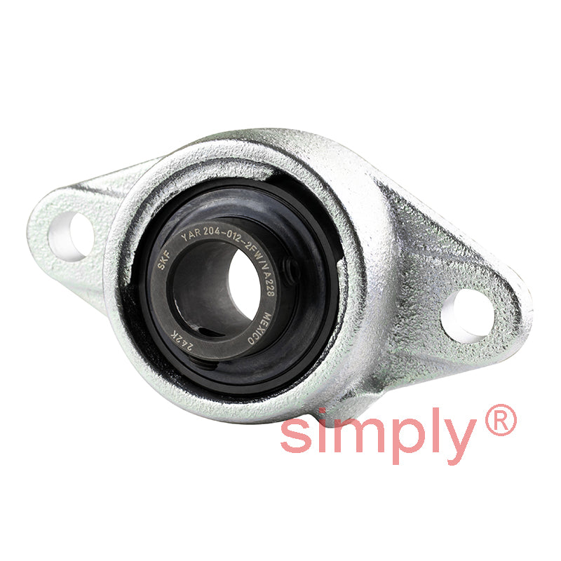 SKF FYT34TFVA228 Y Bearing Two Bolt Oval High Temperature Flange Unit Housing with Graphite Cage Insert for Imperial Shaft 3/4 inch