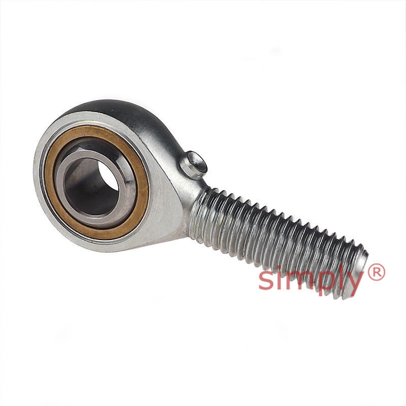 Fluro GAS10 Right Hand Steel / Bronze Male Plain Rod End M10 Thread