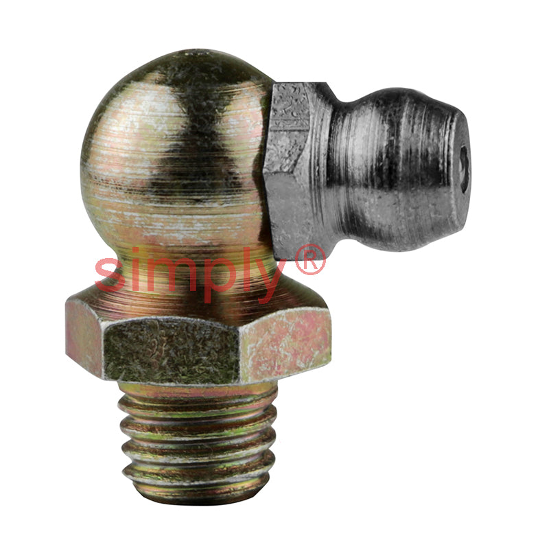1/8x27 SAE-LT Special Pipe Self-forming Thread Hardened Mild Steel Zinc Plated 90 deg Hydraulic Grease Nipples - Pack of 500