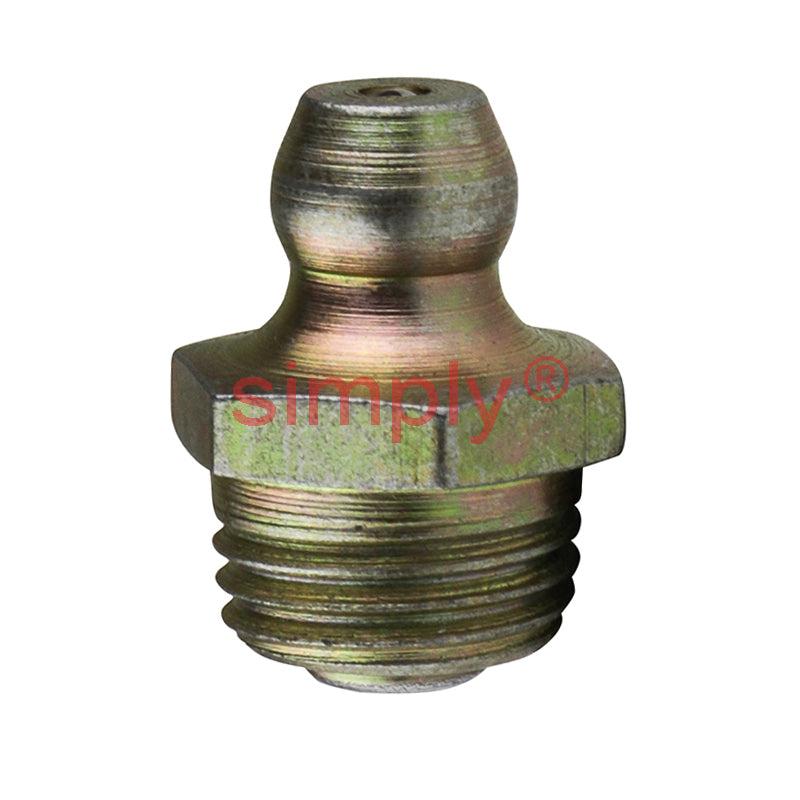 M10x1 Metric Tapered DIN Head-forming Thread Hardened Mild Steel Zinc Plated Straight Hydraulic Grease Nipples - Pack of 500