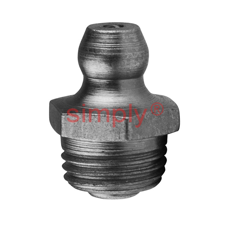 M6x1 Metric Tapered Hardened Mild Steel Zinc Plated White Straight Hydraulic Grease Nipples - Pack of 500