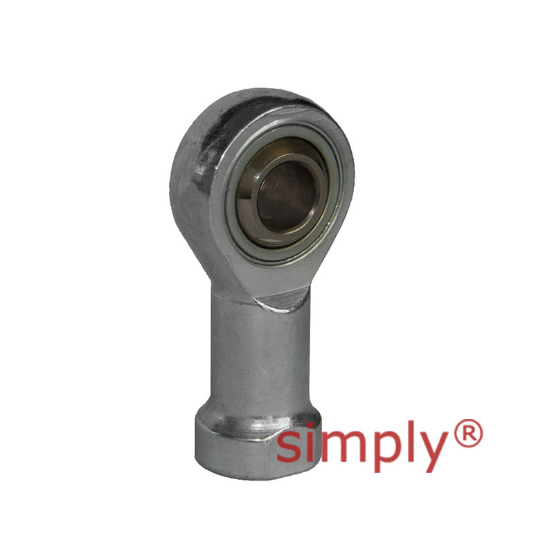 Fluro GISW08 Right Hand Zinc Plated Steel / PTFE Lined Maintenance Free Female Plain Rod End M8 Thread