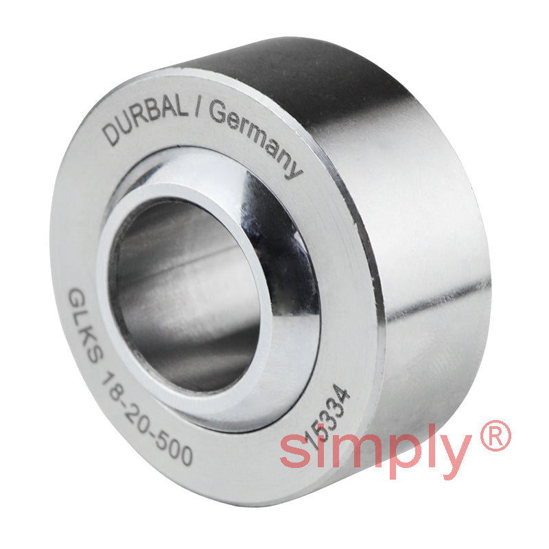 Durbal GLKS18-20-500 Maintenance Free Steel / PTFE Lined Spherical Plain Bearing Expanded Outer Ring 18x42x23mm