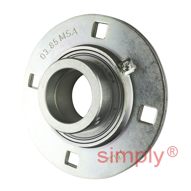 INA GRA45XL Four Bolt Sheet Steel Round Housing with Eccentric Collar Insert 45mm Bore