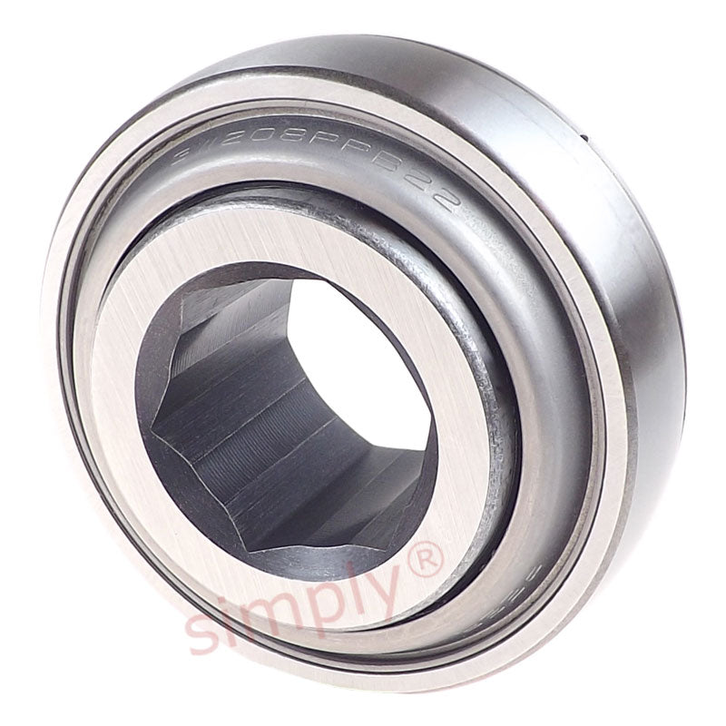 Major Branded GW208PPB22 CNH Hay Tools Hex Bore Relubricatable Bearing 1.251x3.1496x1.438 inch