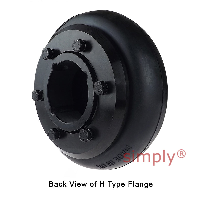 Major Branded F100H/F100H Outer Facing Taper Bores Type Tyre Drive Coupling Assembly with Fire Resistant Antistatic (F.R.A.S) Tyre