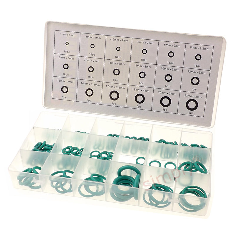 205 Piece HNBR Hydrogenated Nitrile Butadiene Rubber O Ring Set