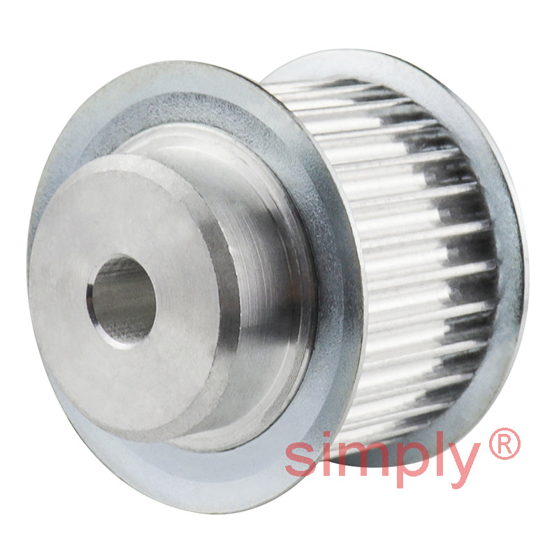 P26-3M-15F - 3mm Pitch 26 Tooth Flanged HTD Type Aluminium Pilot Bore Timing Pulley for 15mm Wide Belts