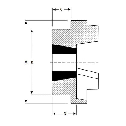 Major Branded HRC90H-MB HRC Coupling Single Flange Outer Facing Taper Bore Max Bush Bore 28mm / 1-1/8 inch