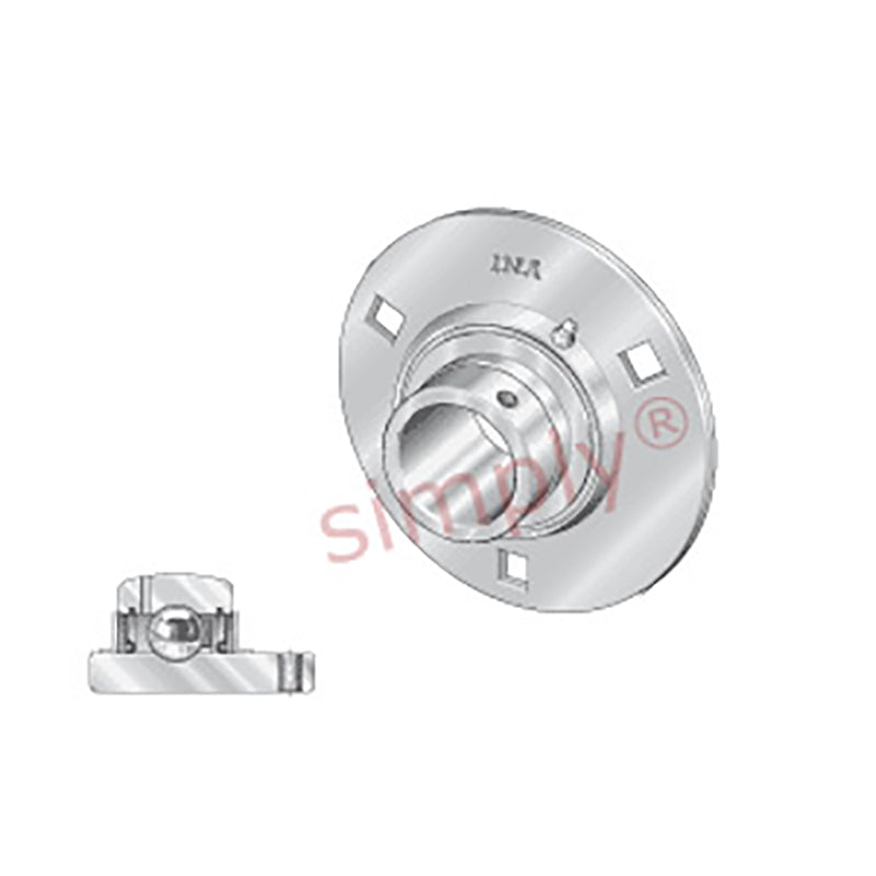 INA GRA30XL Three Bolt Sheet Steel Round Housing with Eccentric Collar Insert 30mm Bore