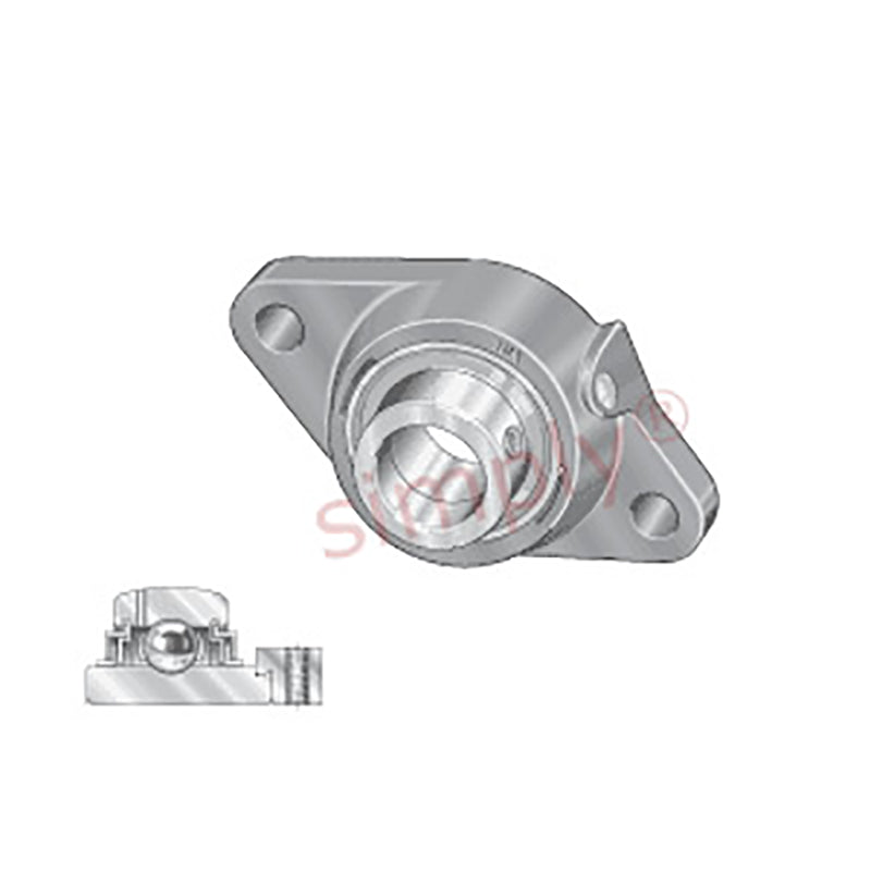 INA LCJT45XL Two Bolt Cast Iron Oval Housing with Eccentric Collar Insert for Wide Temperatures 45mm Bore