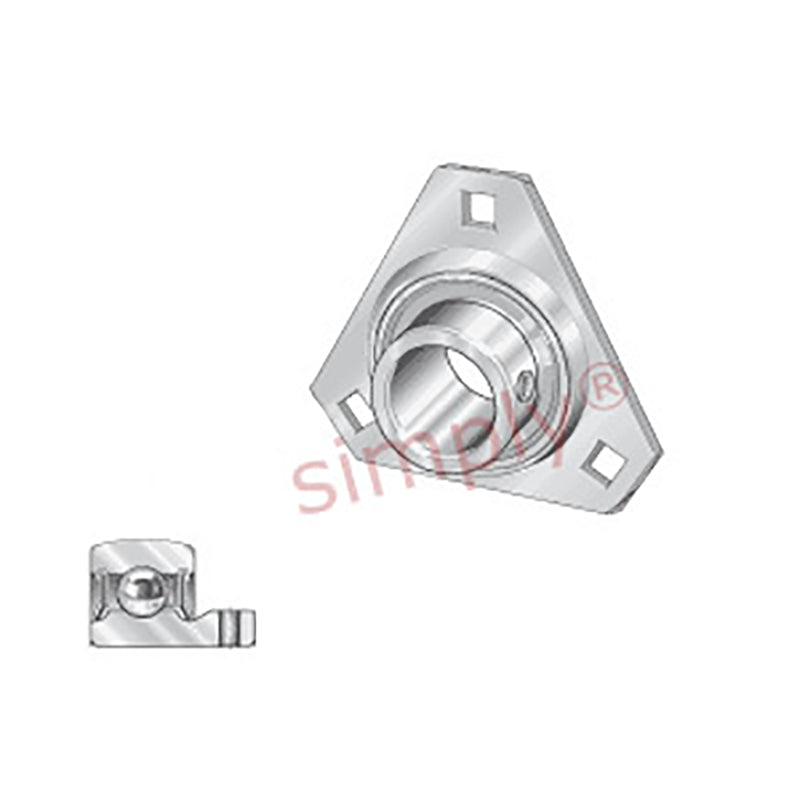 INA RATRY30XL Three Bolt Sheet Steel Triangle Housing with Grub Screw Insert 30mm Bore