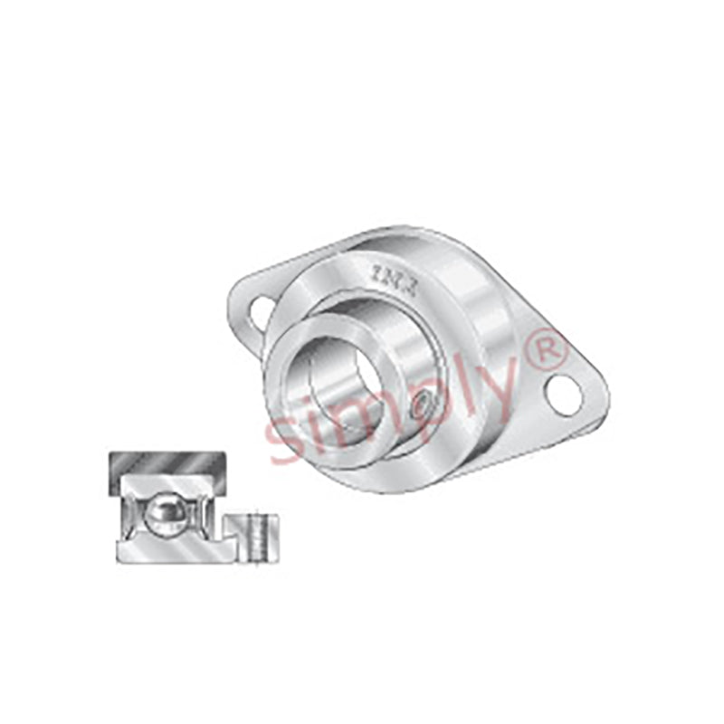 INA RCSMF12XL Two Bolt Sheet Steel Oval Housing with Eccentric Collar Insert with Rubber Interliner 12mm Bore