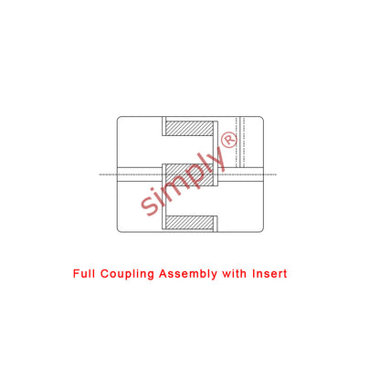 Major Branded L035B/L035B Pilot Bored Jaw Coupling Assembly Max Bore 8mm with Nitrile Rubber Insert