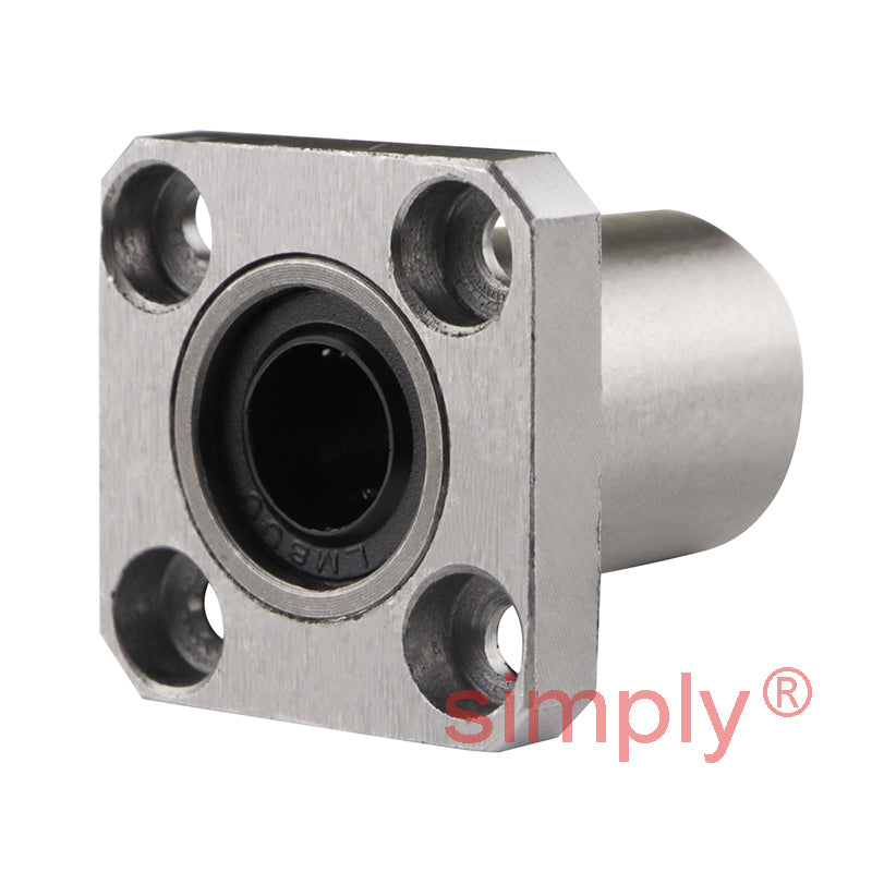 LMEK8UU Square Flanged Linear Ball Bushing with Rubber Seals and Resin Retainer 8x16x25mm