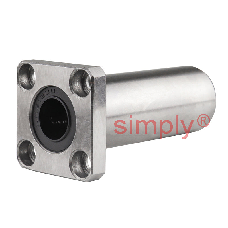 LMEK12LUU Long Square Flanged Linear Ball Bushing with Rubber Seals and Resin Retainer 12x22x57mm