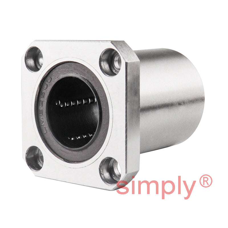 LMEK25UU Square Flanged Linear Ball Bushing with Rubber Seals and Resin Retainer 25x40x58mm