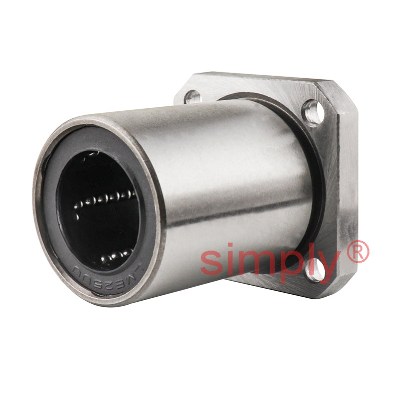 LMEK25UU Square Flanged Linear Ball Bushing with Rubber Seals and Resin Retainer 25x40x58mm