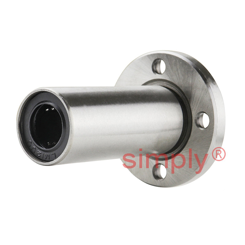 LMF12LUU Long Series Metric Round Flanged Linear Ball Bushing 12x21x57mm