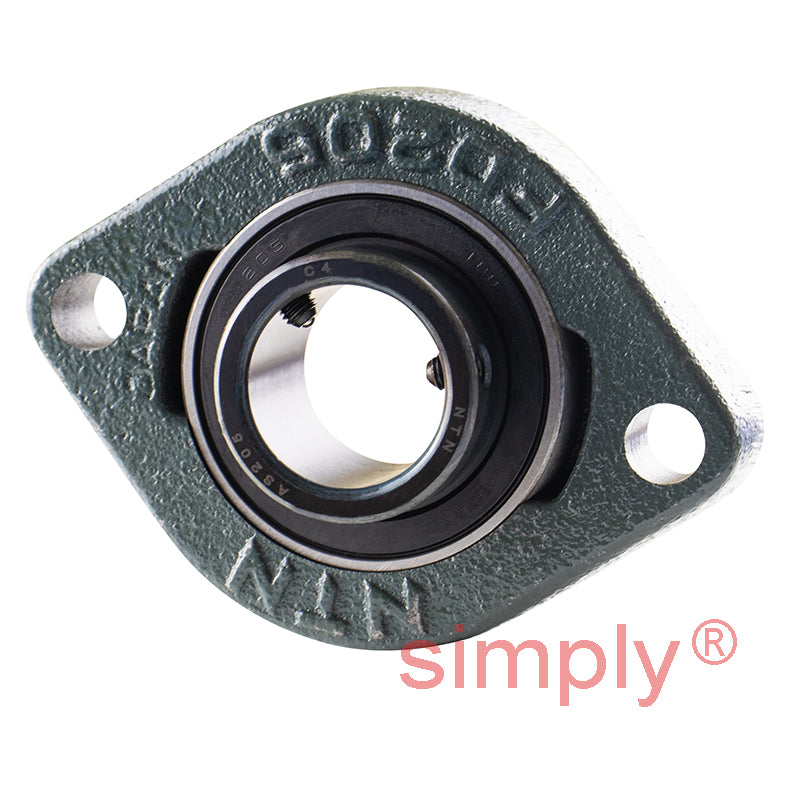 NTN M-ASFD205 Metric Two Bolt Oval Cast Iron Flange Housing with 25mm Bore Insert