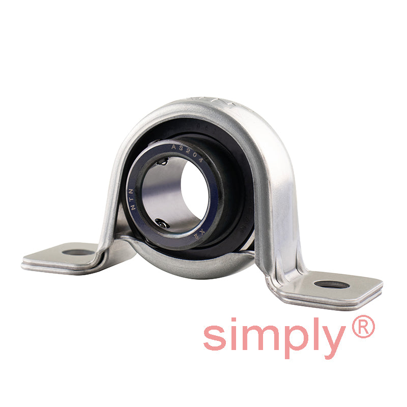 NTN M-ASPP204 Metric Pressed Steel Two Bolt Plummer Block Housing with 20mm Insert