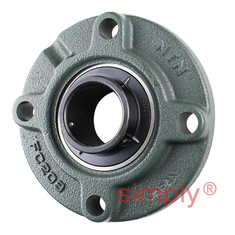 NTN M-UCFC209D1 Metric Four Bolt Cast Iron Round Flanged Housing with 45mm Insert