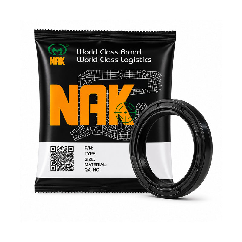 NAK 25x57x10mm Nitrile Rubber Double Lip Rotary Shaft Oil Seal with Garter Spring TC
