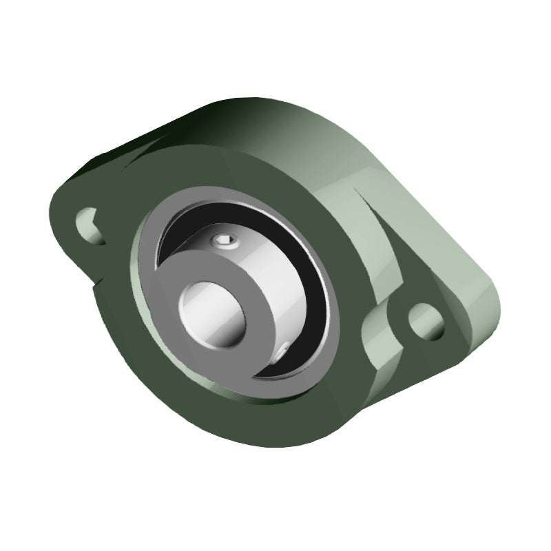 NTN M-ASFB205D1 Metric Two Bolt Oval Cast Iron Flange Housing with 25mm Bore Insert - Allow 2-3 Days