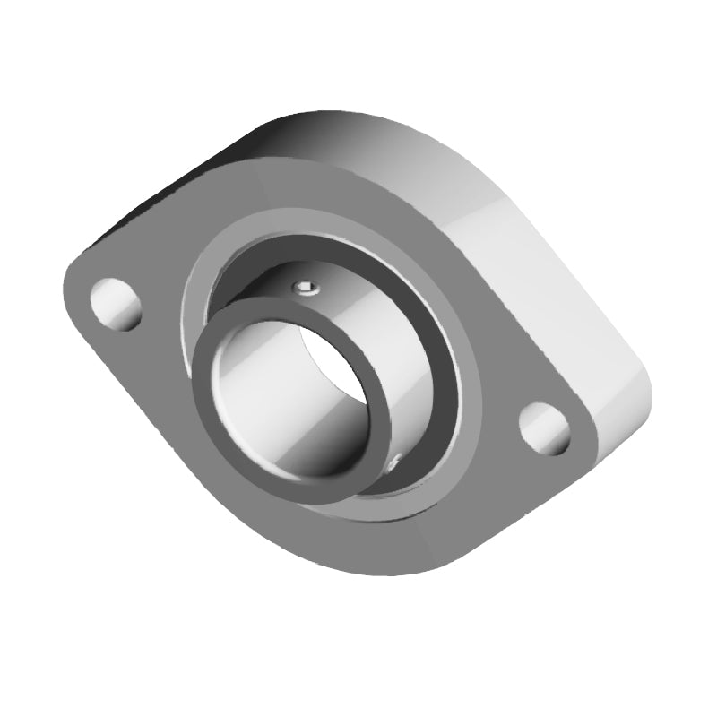 NTN ASFD207 Metric Two Bolt Oval Cast Iron Flange Housing with 35mm Bore Insert - Allow 2-3 Days