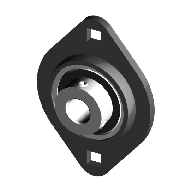 NTN ASPFL203 Oval 2 Bolt Pressed Steel Bearing Housing with 17mm Insert - Allow 2-3 Days