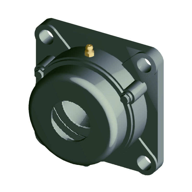 NTN C-UCFX16D1 Metric Four Bolt Square Cast Iron Flange Housing with 80mm Bore Insert with Cast Iron Cover - Open Version - Allow 2-3 Days
