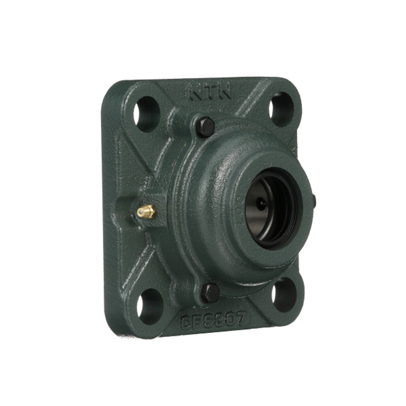 NTN C-UKFS311D1/H2311X Metric Four Bolt Square Cast Iron Housing with Cast Iron Cover - Open Version - Insert and Adaptor Sleeve Fits 50mm Shaft - Allow 2-3 Days