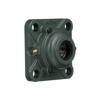 NTN C-UKFS308D1/HS2308X Imperial Four Bolt Square Cast Iron Housing with Cast Iron Cover - Open Version - Insert and Adaptor Sleeve Fits 1-3/8 inch Shaft - Allow 2-3 Days