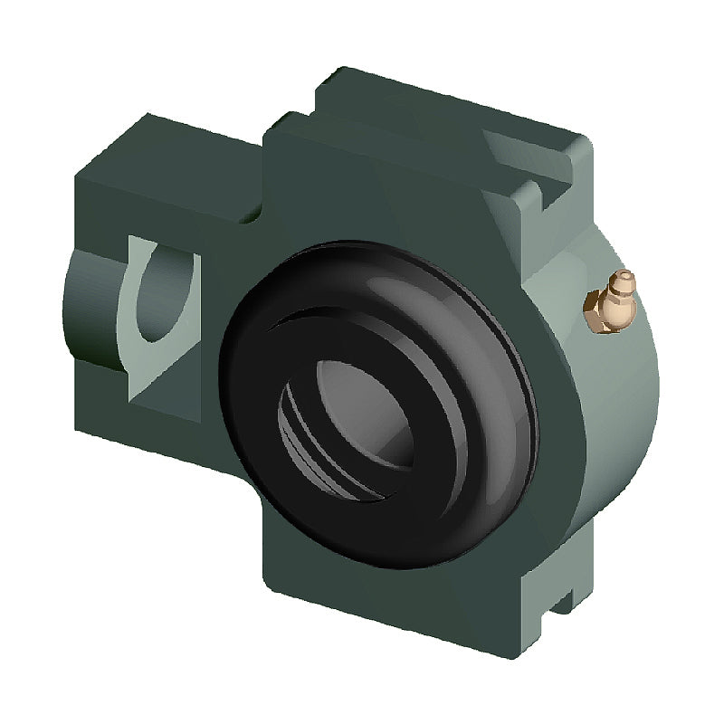 NTN S-UCTX11-202D1 Imperial Cast Iron Take Up Unit with 2-1/8 inch Bore Bearing Unit with Steel Plate Cover - Open Version - Allow 2-3 Days