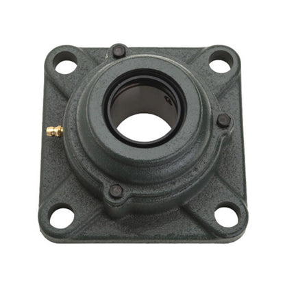 NTN S-UKF210AD1/HA2310 Imperial Four Bolt Square Cast Iron Housing with Steel Plate Cover - Open Version - Insert and Adaptor Sleeve Fits 1-11/16 inch Shaft - Allow 2-3 Days