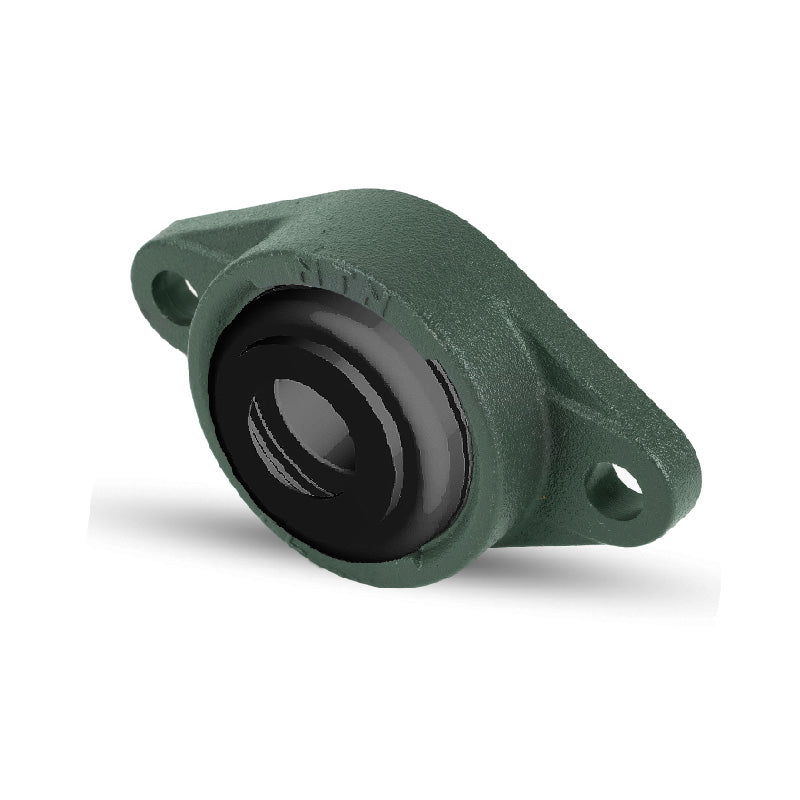 NTN S-UKFL209D1/H2309X Metric Two Bolt Cast Iron Oval Housing with Steel Plate Cover - Open Version - Insert and Adaptor Sleeve Fits 40mm Shaft - Allow 2-3 Days