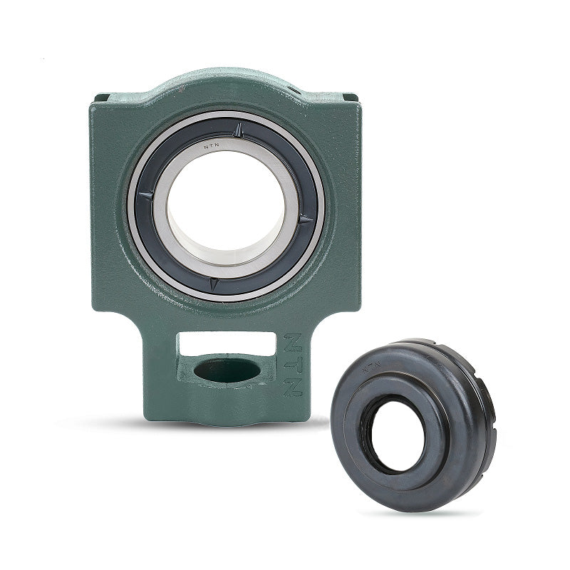 NTN S-UKT211AD1/HA2311 Imperial Cast Iron Take Up Unit with Steel Plate Cover - Open Version - Insert and Adaptor Sleeve Fits 1-15/16 inch Shaft - Allow 2-3 Days