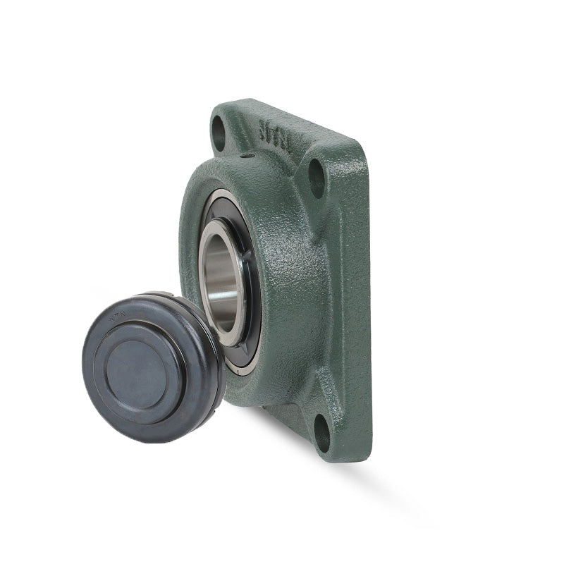 NTN SM-UCF205-100D1 Imperial Four Bolt Square Cast Iron Flange Housing with 1 inch Bore Insert with Steel Plate Cover - Closed Version - Allow 2-3 Days
