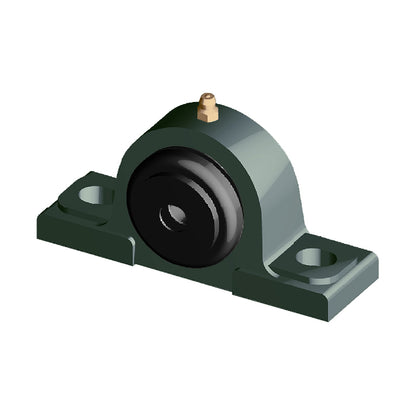 NTN M-SM-UCP212-206D1 Imperial Cast Iron Two Bolt Pillow / Plummer Block Housing with 2-3/8 inch Bore Insert with Steel Plate Cover - Closed Version - Allow 2-3 Days